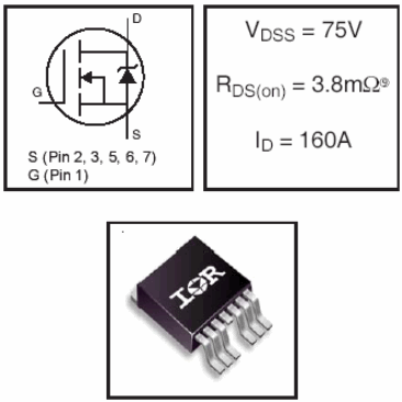 IRF2907ZS-7PPBF, HEXFET Power MOSFETs Discrete N-Channel
