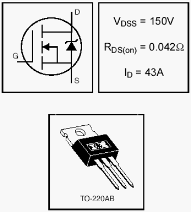 IRF3415, HEXFET Power MOSFETs Discrete N-Channel