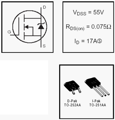 IRFR024N, HEXFET Power MOSFETs Discrete N-Channel