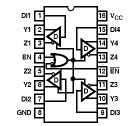 ISL32172E, 4-канальные, малопотребляющие RS-422 передатчики с защитой от электростатических разрядов ±16.5 кВ, напряжением питания 3.0...5.5 В