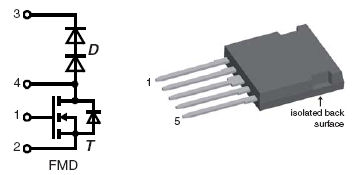FMD15-06KC5, Силовой N-канальный MOSFET-транзистор серии COOLMOS с режимом обогащения, сверхмалый заряд затвора