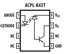 ACPL-K43T, Цифровые оптроны со скоростью передачи данных до 1 Мбит/с для автомобильных применений
