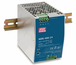 NDR-480-24 , Источники питания с одним выходом мощностью 480 Вт с креплением на DIN-рейку