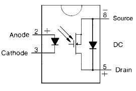 PVD1354N, Фотоэлектрическое твердотельное реле на полевых МОП транзисторах серии HEXFET®, двухполюсное, нормально разомкнутое, 0–100 В, 550мА
