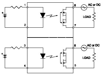 PVT322, Фотоэлектрическое твердотельное реле на полевых МОП транзисторах серии HEXFET®, двухполюсное, нормально разомкнутое, 0–250 В, 170мА AC/DC
