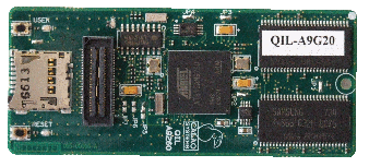QIL-A9G20-C01, Встраиваемый компьютер на базе микроконтроллера AT91SAM9G20 400МГц, 256МБайт NAND Flash, 64Мбайт SDRAM, 64Кбит SPI EEPROM