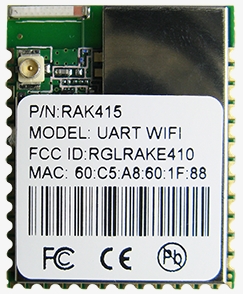 RAK415A, WI-FI модуль для поверхностного монтажа, с интегрированным TCP/IP стеком и поддержкой вспомогательных AT-команд