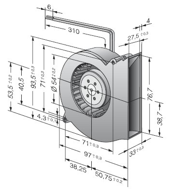 RL65-21/12, Радиальный вентилятор постоянного тока серии RL65