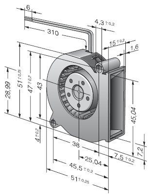 RLF35-8/12N, Радиальный вентилятор постоянного тока серии RLF35