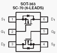 Si1958DH, Dual N-Channel 20-V (D-S) MOSFET