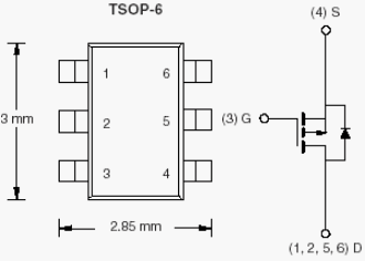 Si3407DV, P-Channel 20-V (D-S) MOSFET