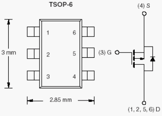 Si3443CDV, P-Channel 20-V (D-S) MOSFET
