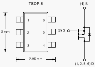 Si3451DV, P-Channel 20-V (D-S) MOSFET