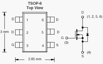 Si3454CDV, N-Channel 30-V (D-S) MOSFET