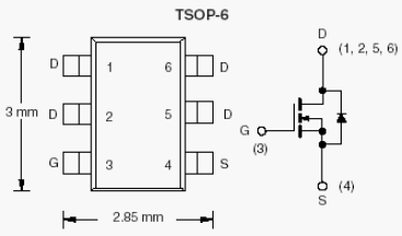 Si3456CDV, N-Channel 30-V (D-S) MOSFET