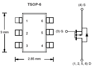Si3457CDV, P-Channel 30-V (D-S) MOSFET