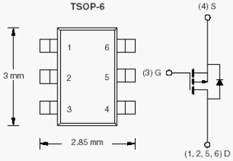 Si3471CDV, P-Channel 12-V (D-S) MOSFET