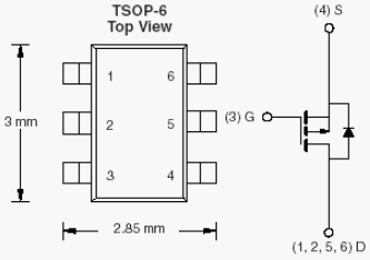 Si3473CDV, P-Channel 12-V (D-S) MOSFET