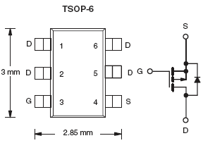 Si3475DV, P-Channel 200-V (D-S) MOSFET