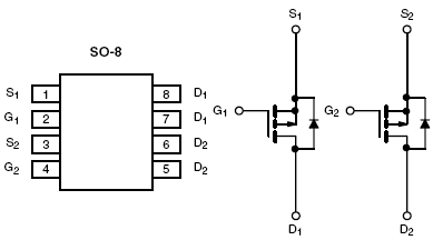Si4971DY, Dual P-Channel 25-V (G-S) MOSFET