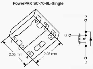SiA411DJ, P-Channel 20-V (D-S) MOSFET