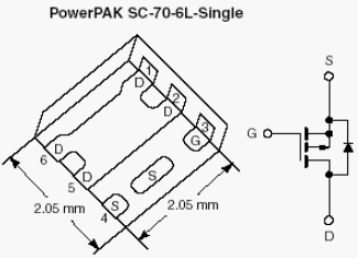 SiA415DJ, P-Channel 20-V (D-S) MOSFET