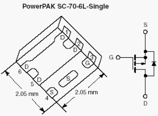 SiA419DJ, P-Channel 20-V (D-S) MOSFET