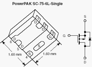 SiB413DK, P-Channel 20-V (D-S) MOSFET