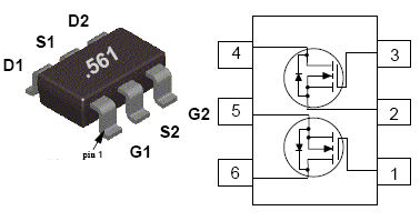 FDC6561AN, Dual N-Channel Logic Level PowerTrench MOSFET