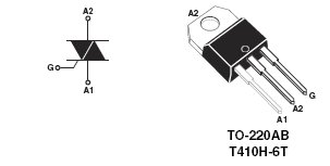 T410H-6T, Высокотемпературный симистор на 4А, 600В
