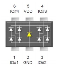 TESDS5V0A, Схема защиты от электростатических разрядов