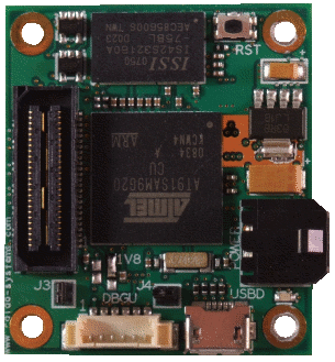 TNY-A9G20-C01, Встраиваемый компьютер на базе микроконтроллера AT91SAM9G20 400МГц, 256МБайт NAND Flash, 64Мбайт SDRAM, 64Кбит SPI EEPROM