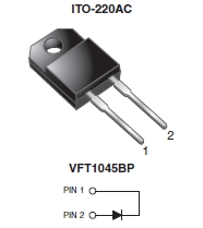 VFT1045BP-M3, Выпрямительные диоды с барьером Шоттки, изготовленные по вертикальной технологии TMBS® (Trench MOS Barrier Schottky)