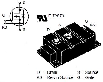 VMO550-01F, N-канальный MOSFET модуль, быстровосстанавливающийся обратный диод, контакт Кельвина 