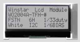 WO2004A, Алфавитно-цифровой ЖК дисплей 20 символов на 4 строки, выполненный по COG технологии